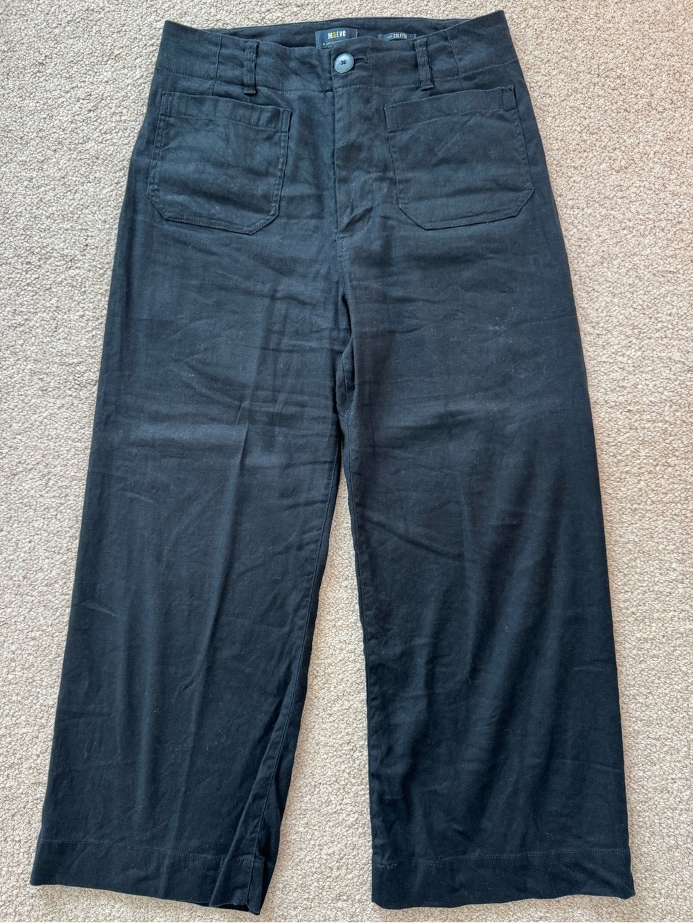 Maeve The Colette Black Wide Leg High-Rise Pants Size 10 - Picture 2 of 8